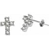 Strieborné 925 náušnice s krížikom Crystal Cross
