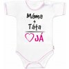 Body krátky rukáv s vtipným textom Baby Nellys, Máma+Táta, holka Baby Nellys