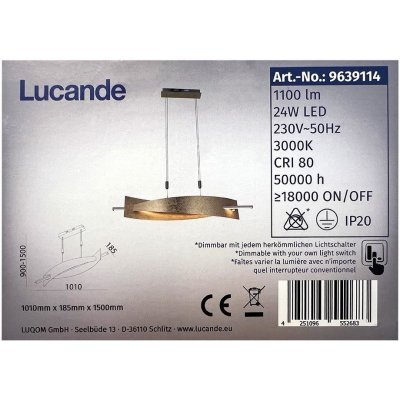 Lucande Lucande - LED Stmievateľný luster na lanku MARIJA LED/24W/230V LW0806 + záruka 3 roky zadarmo