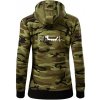 EKG dračia loď - Mikina dámska trendy zipper s kapucňou - L ( Zelený maskáč )