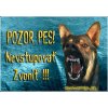 Pozorpes.sk, výstražná tabuľka (Nemecký ovčiak)