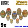 Green Stuff World Resin Wooden Barrels – resinové drevené sudy (9 ks)