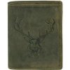 Green Burry kožená penaženka - Kráľovský jeleň zelená