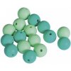Detské silikónové korálky 12mm 16ks - mentolové guličky