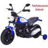JOKO Elektrická motorka s nafukovacími kolesami Street Bob, MP3, USB, modrá