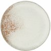 MADAM STOLTZ Keramický tanier White/Orange Ø 21 cm
