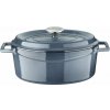 Hrniec LAVA METAL Liatinový hrniec oválny 29cm - šedá majolika (LVOTC29K2PRGR)
