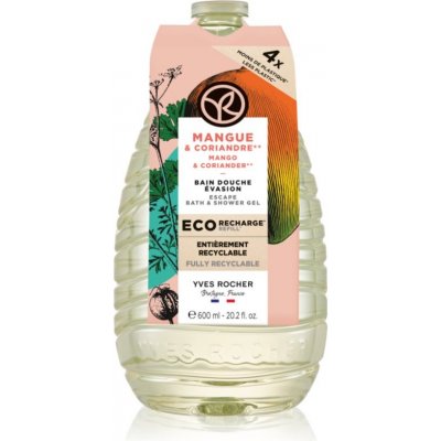Yves Rocher Bain de Nature sprchový gél náhradná náplň Mango & Coriander 600 ml