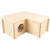 Duvo+ Drevený domček pre drobné hlodavce 24 x 24 x 11 cm bungalov v tvare L