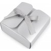 Darčeková krabička srdce so stuhou - 12 ks 1 strieborná