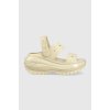 Šľapky Crocs Classic Mega Crush Sandal dámske, béžová farba, na platforme, 207989