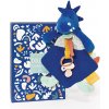 Doudou Darčeková sada - Hračka s úchytom na cumlík dinosaurus modrý 23 cm