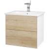 Dreja Kúpeľňová skrinka VARIANTE SZZ2 60 (umývadlo Euphoria) - N01 Biela lesk / D15 Nebraska
