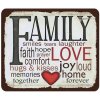 Ceduľa Family Love 30x30 cm Plechová tabuľa
