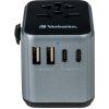 Verbatim, Cestovný adaptér univerzálny World-to-World UTA-03 USB-A, USB-C, čierny, 30 W