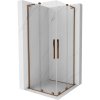 MEXEN/S - Velar L Duo sprchovací kút, posuvné dvere 80 x 80, transparent, ružové zlato 871-080-080-02-03-60