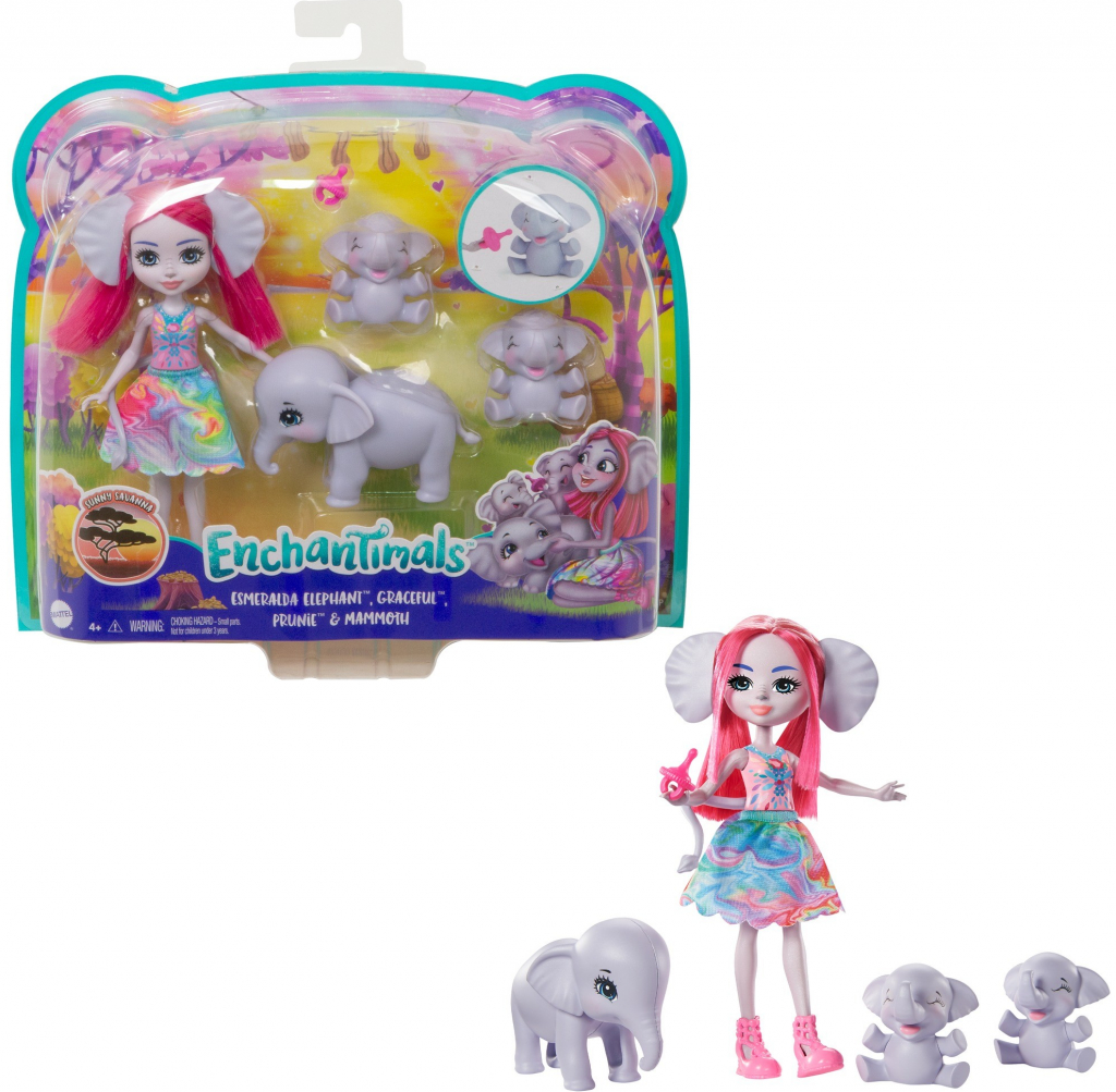 Mattel Enchantimals Esmeralda Elephant s rodinkou