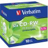 Verbatim CD-RW, 43148, SERL Scratch Resistant, 10-pack, 700MB, 12x, 80min., 12cm, bez možnosti potlače, jewel box, pre archiváciu