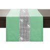Behúň na stôl Glamour so zirkónmi pistácia Zelená 40x120 cm