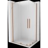 MEXEN/S - Velar Duo sprchovací kút, posuvné dvere 100 x 90, dekor, meď kartáčovaná 871-100-090-32-65