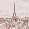 Dimex fototapeta Paríž Sépiová kresba L-305 | 220 x 220 cm (Vliesová fototapeta | lepidlo zdarma)
