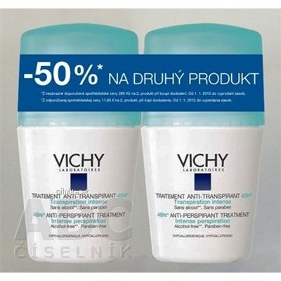 Vichy DEO ANTI-TRANSPIRANT, Antiperspirant 48H Intense Duo Hypoallergenic 2 x 50 ml
