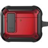 AppleKing super odolný obal s karabínou pre AirPods 4 - červený - možnosť vrátiť tovar ZADARMO do 30tich dní