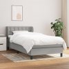 Box spring postel s matrací světle šedá 90x200 cm textil Šedá 3126533