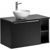 ArtCom Kúpeľňová skrinka s umývadlom a doskou SANTA FE Black DU80/2 | 80 cm