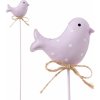 Ozdoba zapichovacia vtáčik 6x26,5 cm plech fialový