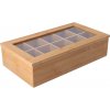 Kesper Bambusový čajový box s vekom (10 priehradiek)