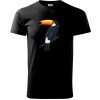 Tukan kreslený - Tričko extra veľké (5-8XL) - 5XL ( Čierna )