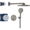 GROHE Grohtherm SmartControl - Sprchový systém pod omietku s hlavovou sprchou Rainshower SmartActive 310, kartáčovaný Hard Graphite 34863AL0