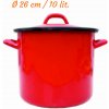 BARAnBARA 6702251 Smaltovaný hrniec s pokrievkou červený 10 L