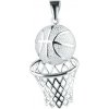 Evolution Group Strieborný prívesok Basketbalová lopta a sieť 64024