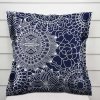 Biante Bavlnená obliečka na vankúš s lemom Sandra SA-273 Biele mandaly na tmavo modrom 50 x 50 cm