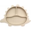 Malý Ježko Detský silikónový tanier DINO - Pastel Beige