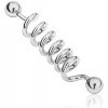 Šperky eshop - Piercing do ucha z ocele 316L - pružina s guličkovým zakončením AC6.15 - Dĺžka piercingu: 34 mm