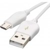 Rýchlonabíjací kábel Emos SM7004W, USB-A 2.0 / micro USB-B 2.0, biely - 1 m