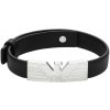 Emporio Armani Štýlový pánsky kožený náramok Eagle Logo EGS3075040