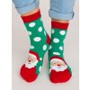 Dámske vianočné froté ponožky zelené - Mikuláš, veľ. 35-38