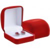 Olivie Zamatová červená krabička na náušnice 5127