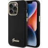 Pevné pouzdro Guess GUHCP15LSMBSLK iPhone 15 Pro 6.1 černo/černé silikonové kovové logo a rámeček