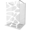 Mexen Kioto, sprchová zástena Walk-In 110 x 200 cm, 8mm číre sklo biely vzor, grafitový profil, 800-110-002-95-97