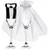 PartyDeco Svadobné zdobenie pohárov (2 ks)
