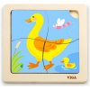 Drevené puzzle pre najmenších Viga 4 ks Kačička