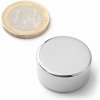 SOLLAU Neodymový magnet valec D 25x12 mm, Neodym, N38, ponikelovaný