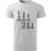 Šachové figúrky kreslené - Klasické pánske tričko vyššej gramáže - 2XL ( Svetlosivý melír )