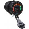USB nabíjačka QC3.0 + USB-C, voltmeter s color analógovou indikáciou do panelu