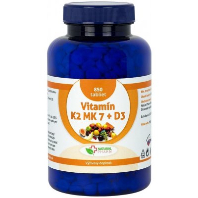 Natural Pharm Vitamín K2 MK-7 + D3 850 tabliet